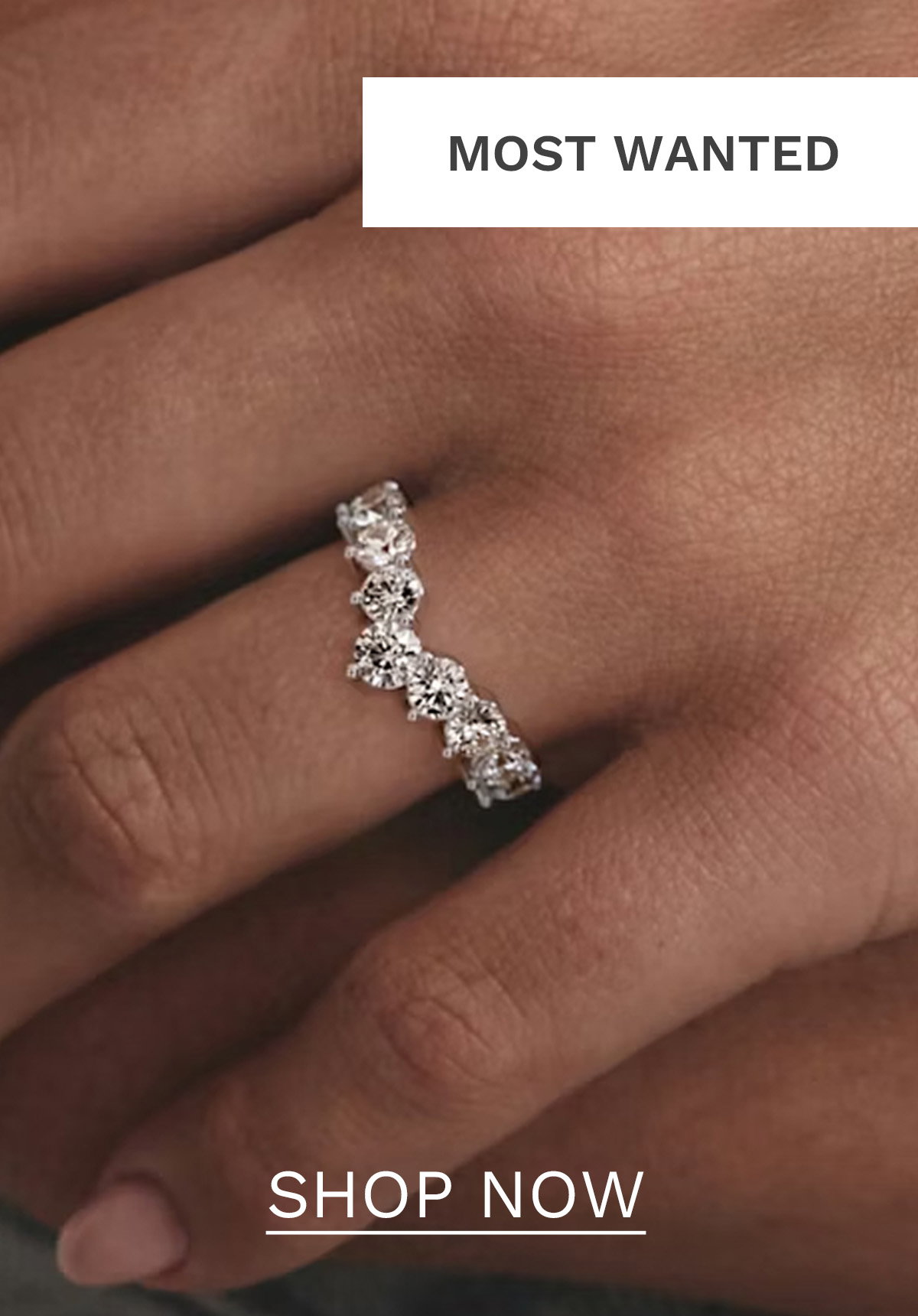 2.00ct Round Cut Lab Diamond Wishbone Ring in 9K White Gold