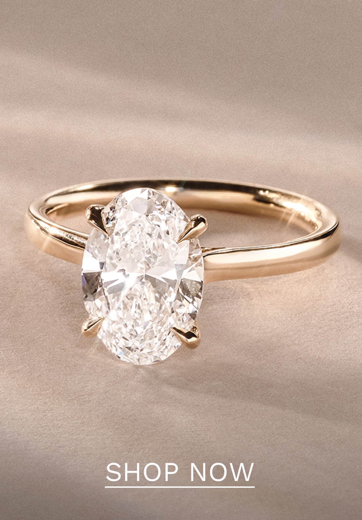 Amora Oval 2.00ct Hidden Halo Lab Diamond Engagement Ring F/VS1 Set in 18K Gold
