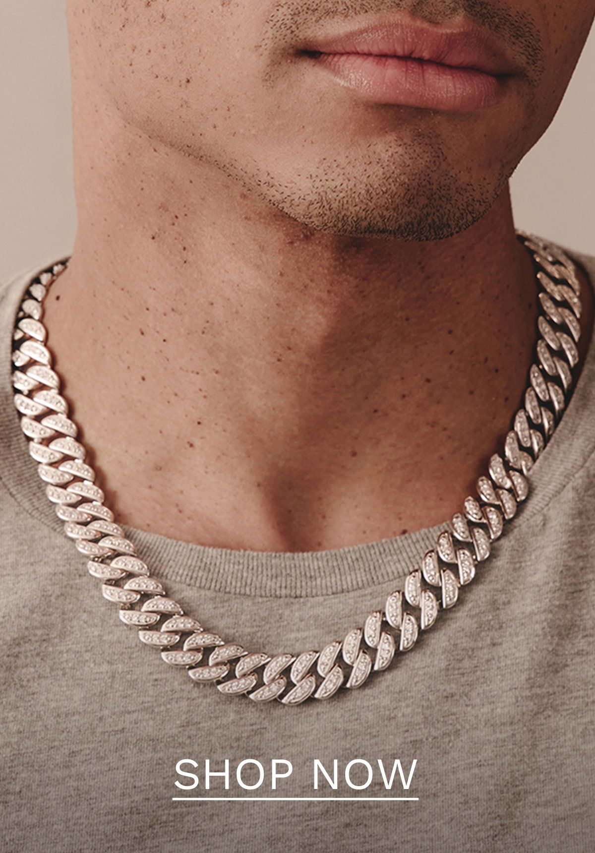 21 Inch Havana Cuban Lab Diamond Necklace 8.00ct Set in 925 Silver