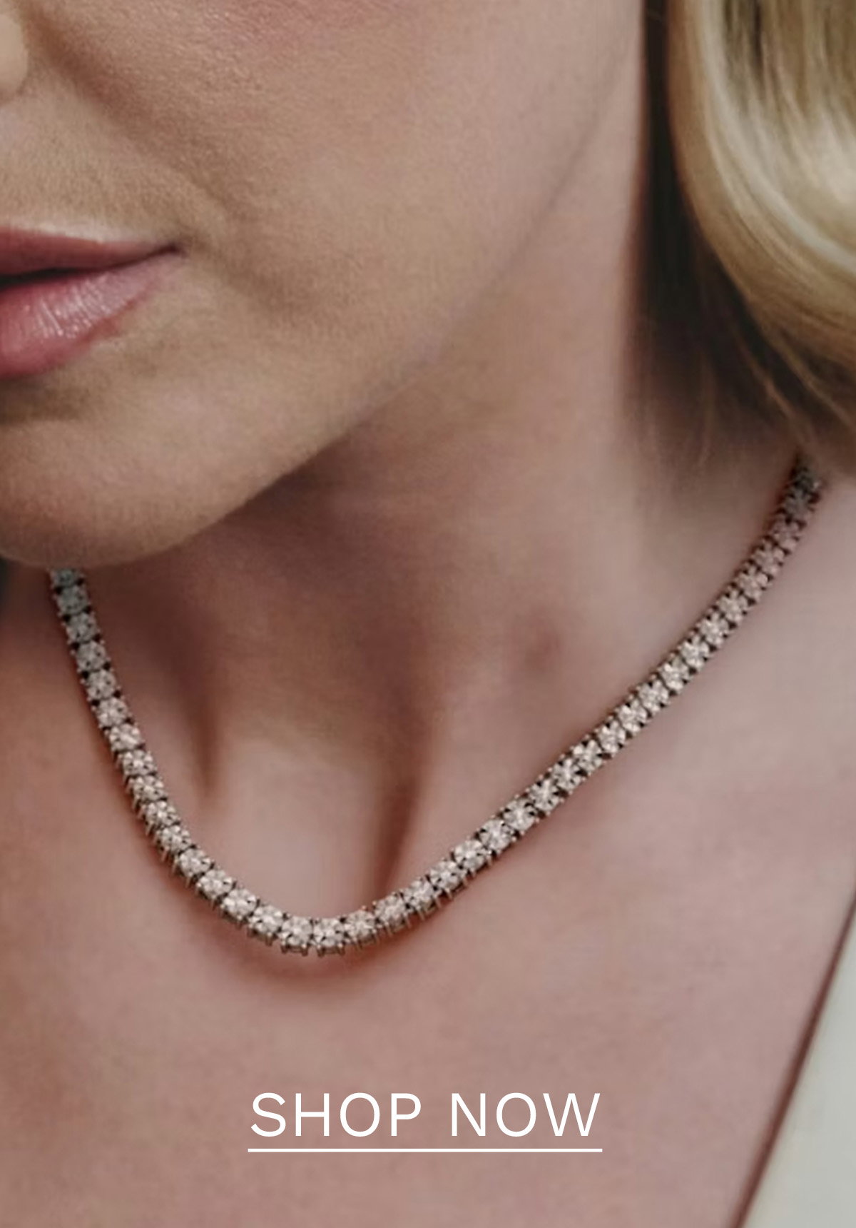 Brilliance 2.50ct Round Cut Lab Diamond Tennis Necklace in Sterling Silver