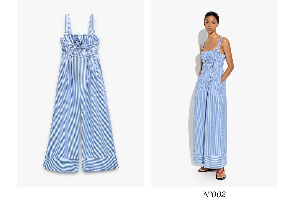 Jumpsuit with striped straps