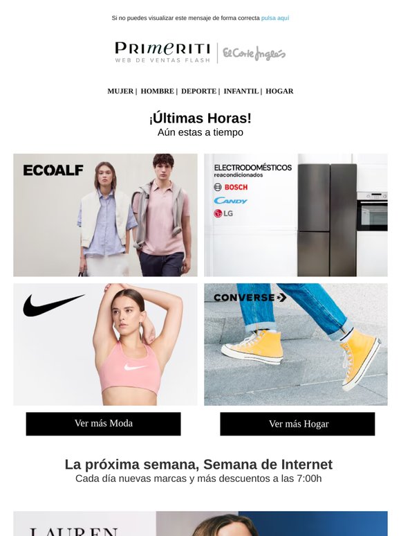 📅 Desde mañana: Lauren Ralph Lauren, Tommy Hilfiger, Polo Club, Adidas, Muebles reacondicionados, New Balance y mucho más