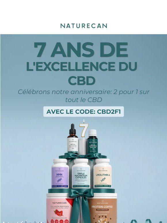 Célébrez nos 7 ans avec 2 pour 1 sur sur tout le CBD! 🌱