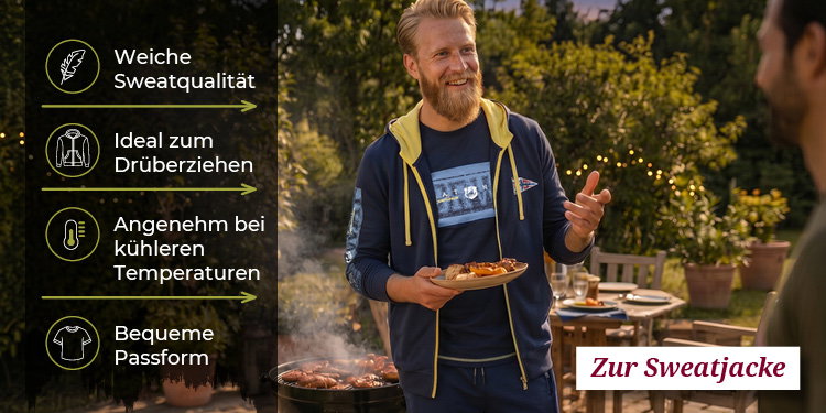 Wenns mal kühler wird: zur Sweatjacke