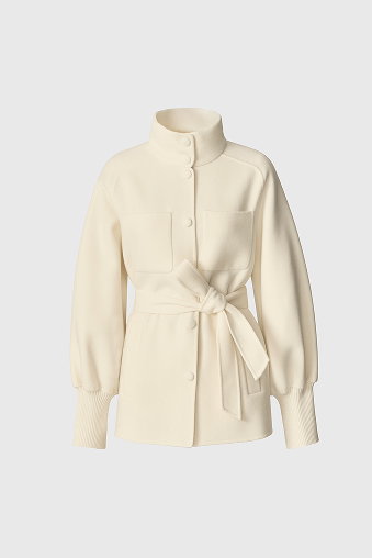 SHANIA Double-Face Wool Belted Jacket for women
