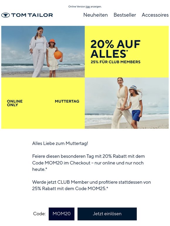 💐 Muttertag: 25% auf alles – nur noch heute!