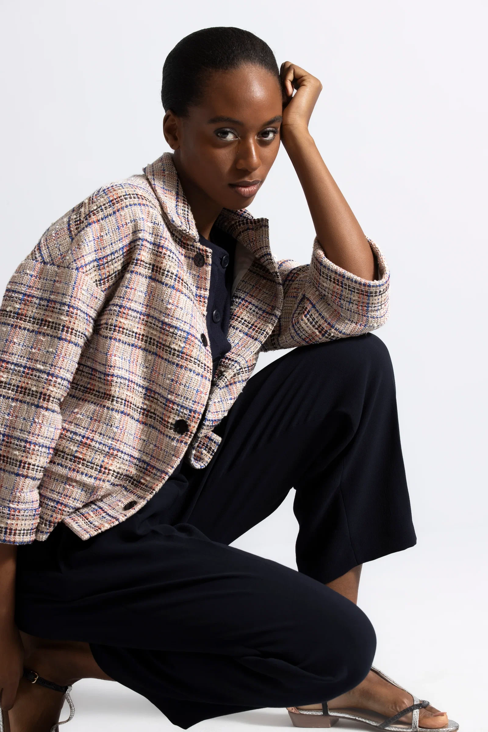 Image of Wataz beige geruit vest
