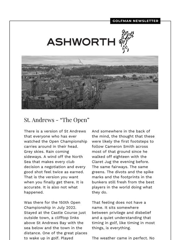 Golfman Newsletter | St. Andrews and The Open