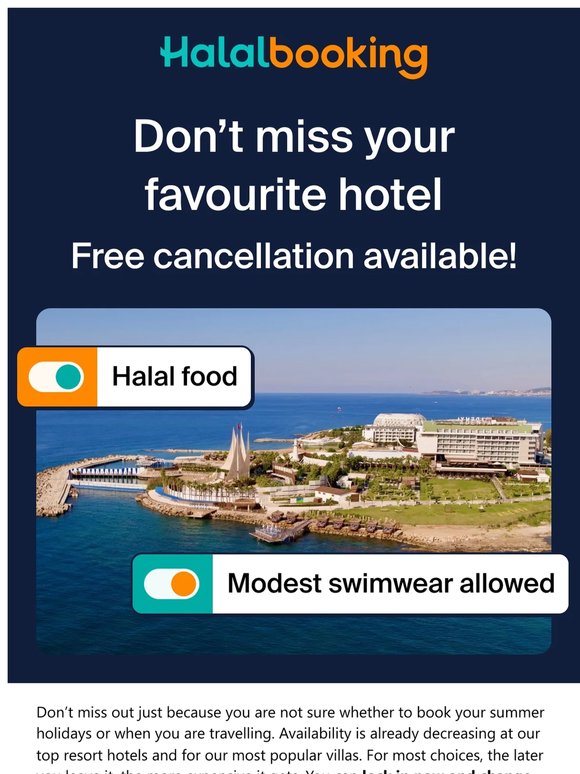 Don’t miss out - choose a flexible booking option
