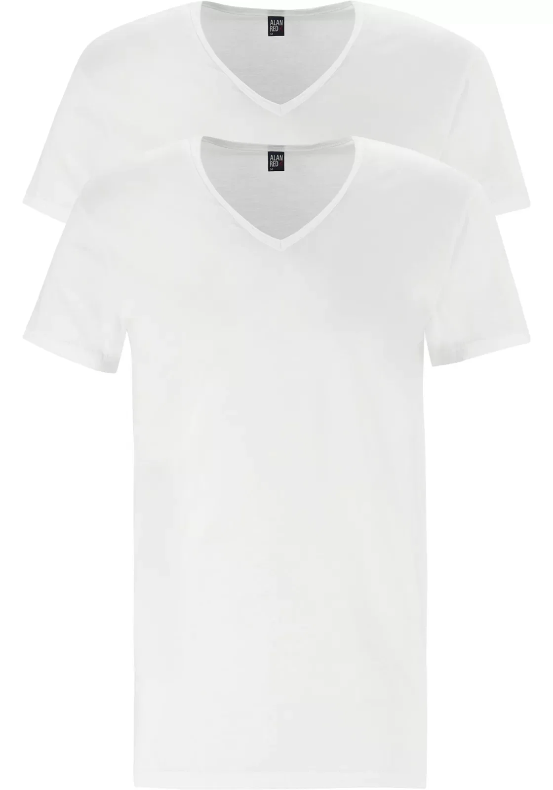 ALAN RED T-shirts Dean (2-pack), diepe V-hals, wit