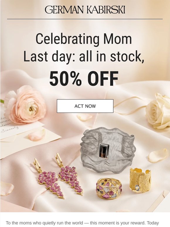 Happy Mother’s Day — Last day, 50% OFF