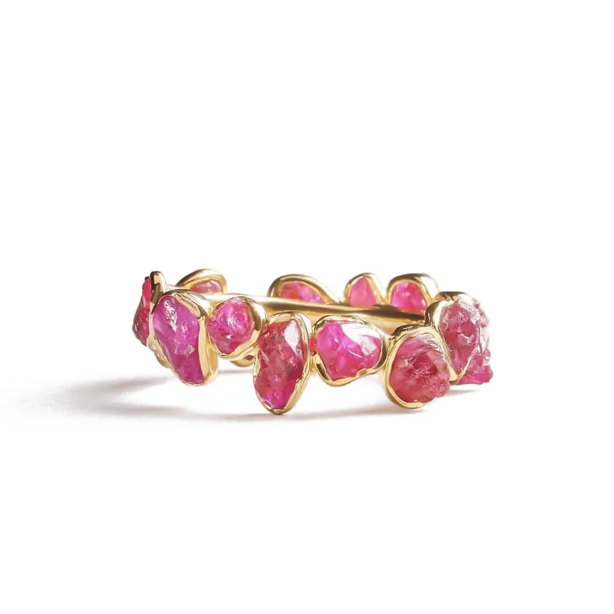 Livia Iconic Raw Ruby Silver Ring Wit...