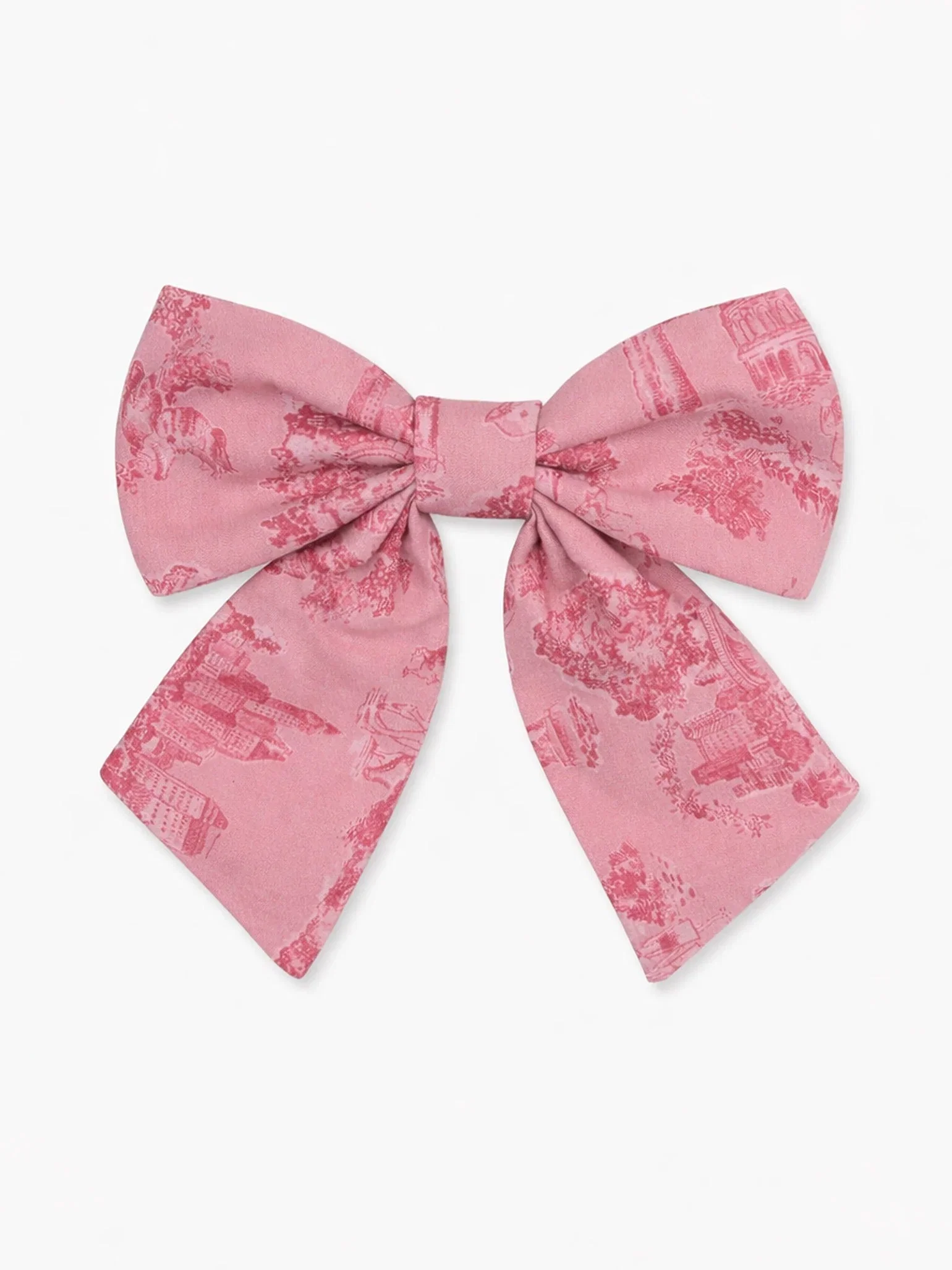 Image of Nicky Hilton x La Coqueta Pink Toile de Jouy Brooke Large Bow Clip