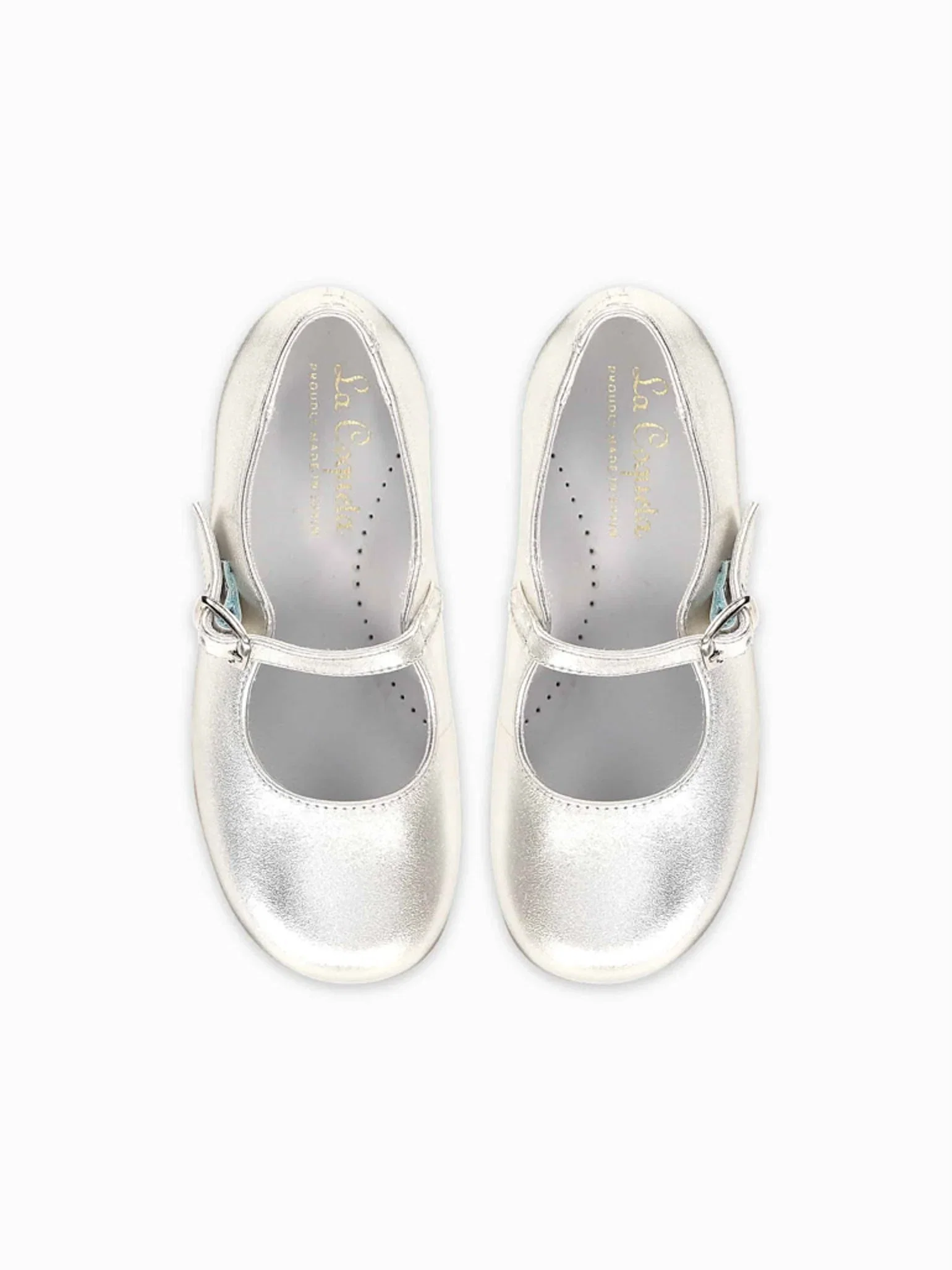 Image of Silver Leather Girl Mary Jane Shoes