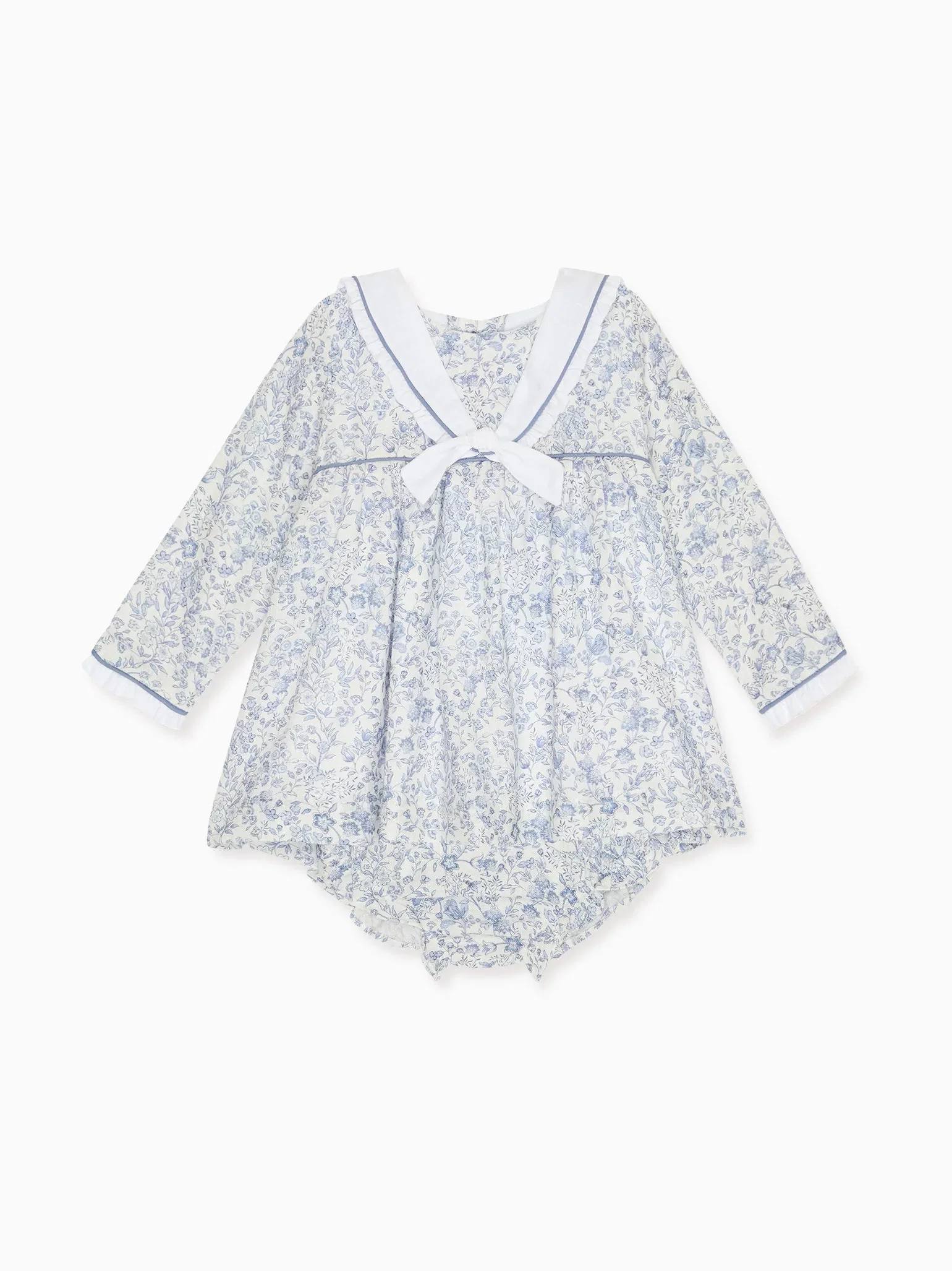 Image of Dark Blue Floral Aranda Baby Girl Set