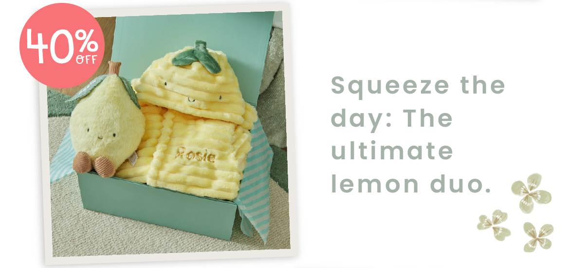 Personalised Lemon Snuggle and Cuddle Gift Set
