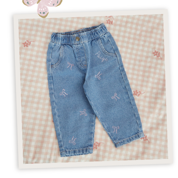 Personalised Bow Denim Jeans