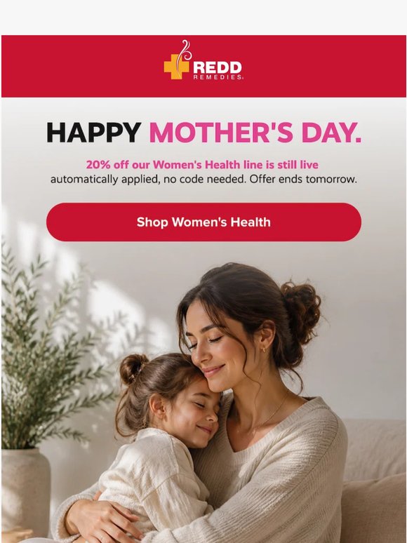 Happy Mother's Day — 20% off is still live