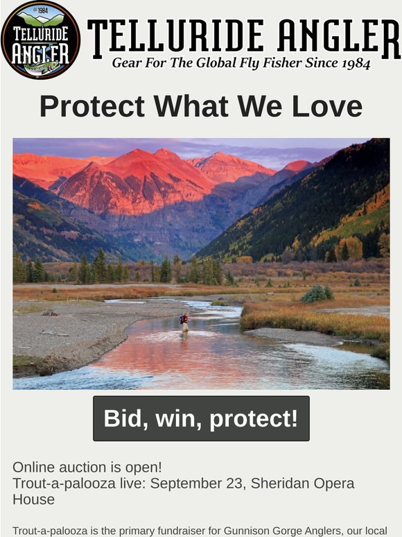 Trout-a-palooza online auction open!  Bid, win, protect!