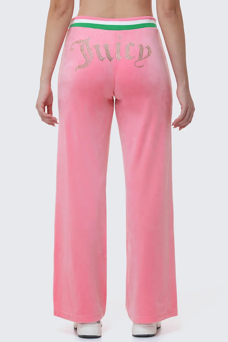 Image of Heritage Stripe Bling Velour Track Pants