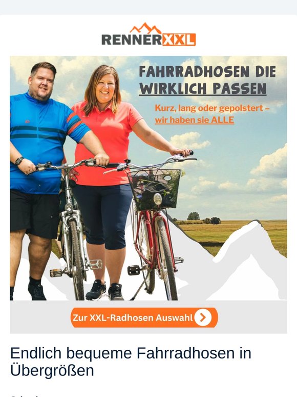Fahrradhosen in großen Größen, die wirklich passen