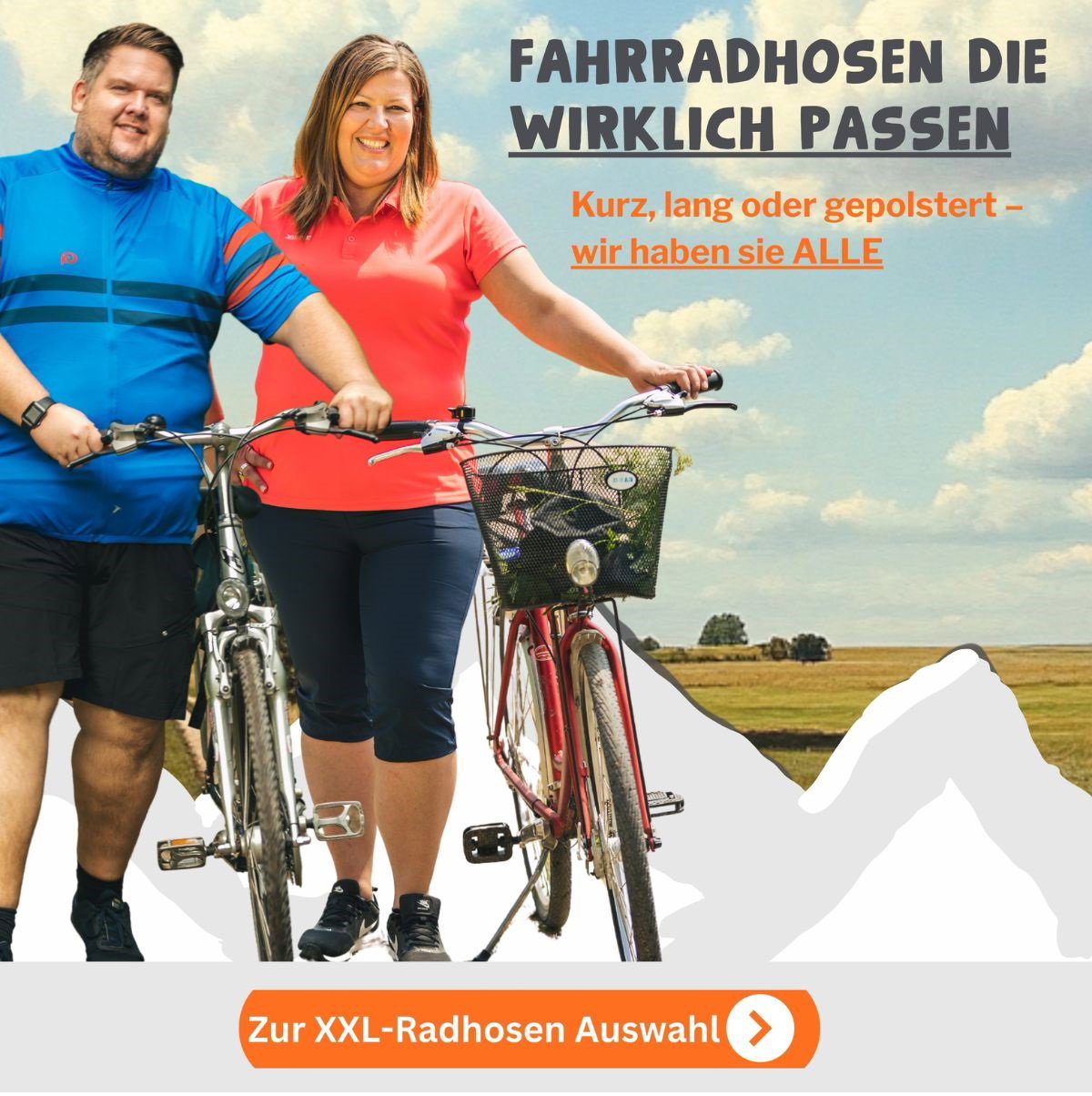 Fahrradhosen in Übergrößen für Damen und Herren