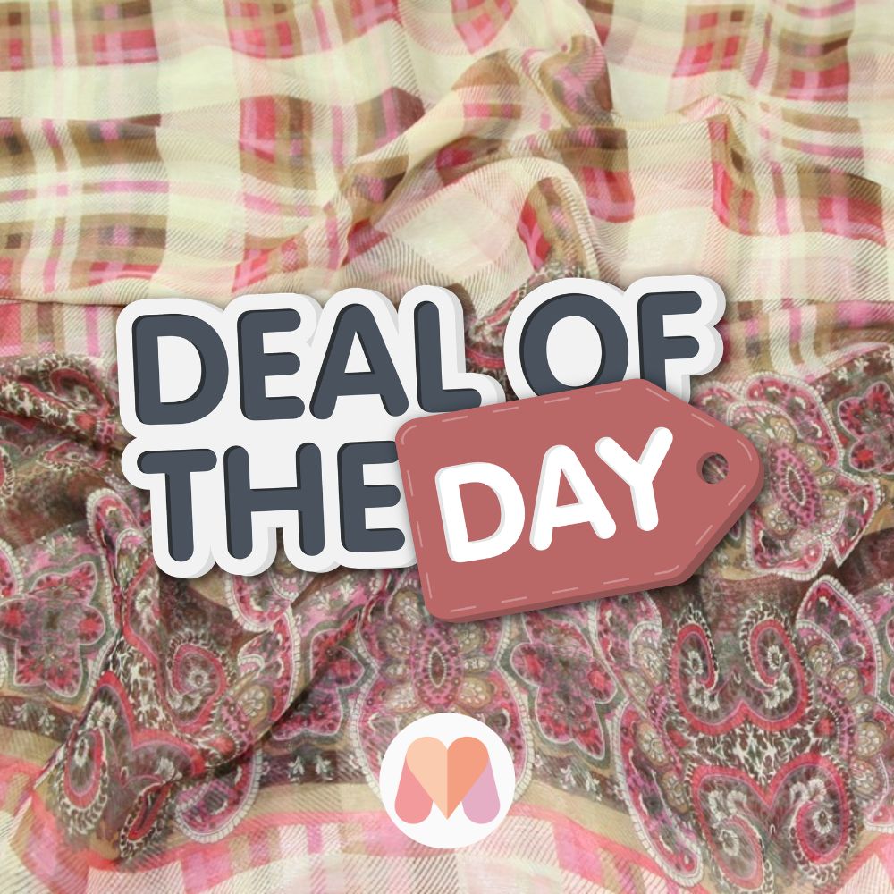 Deadstock Sheer Chiffon Fabric Pink & Brown