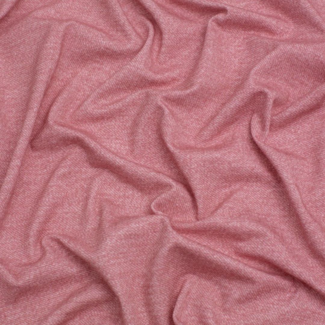 Denim Look Cotton Jersey Stretch Knit Fabric Rose Pink
