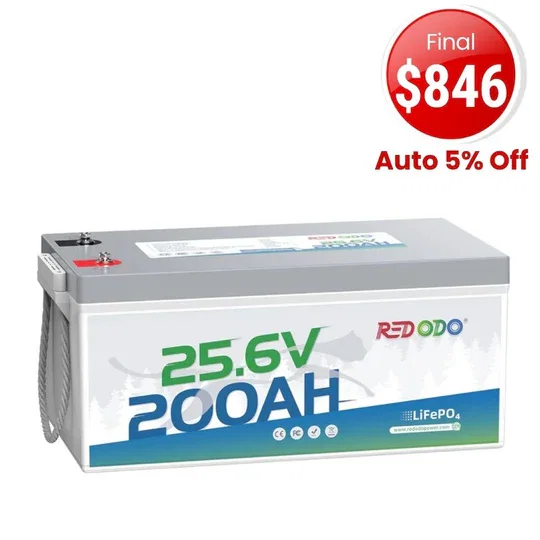 🔥【Final $846】Redodo 24V 200Ah LiFePO4 Lithium Group 8D Battery | Marine, Solar Home, Home Backup