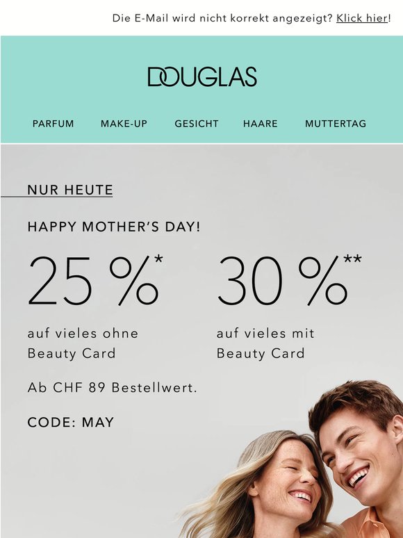 Bis zu 30 % Muttertags-Rabatt – nur heute