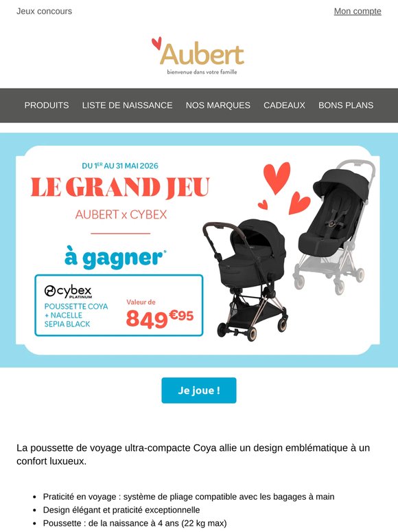 🎁 Gagnez une poussette Cybex et sa nacelle !