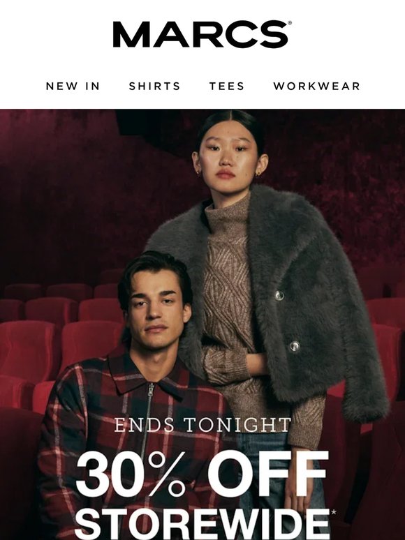 30% Off Storewide Ends Tonight