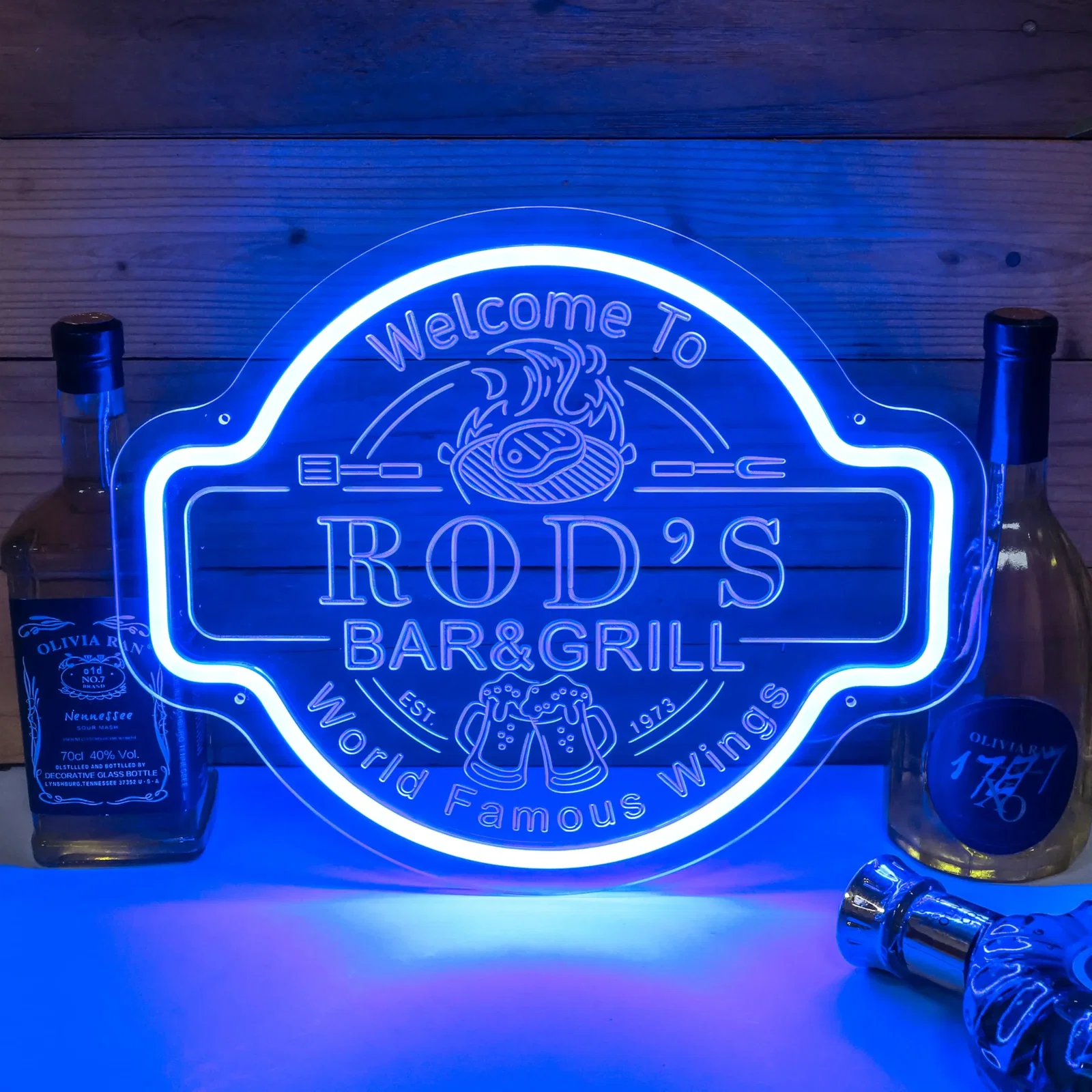 Custom Bar & Grill Neon Sign – Personalized LED Light for Home Bar & Man Cave