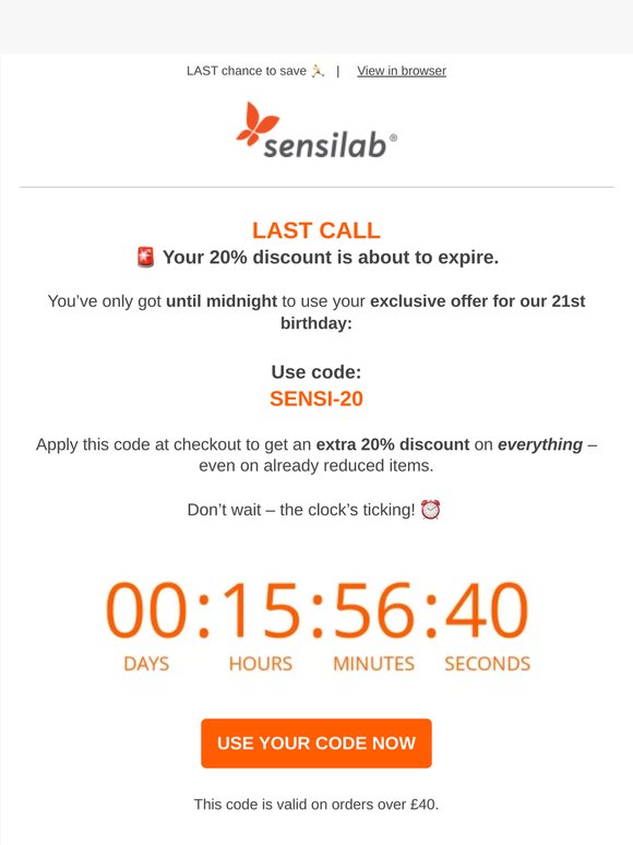 🚨 Birthday code expires at midnight