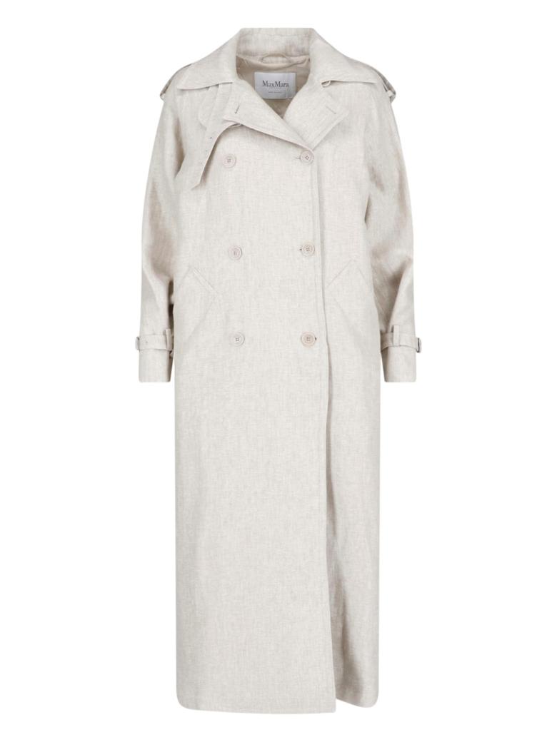 Max Mara - Trench doppiopetto in lino
