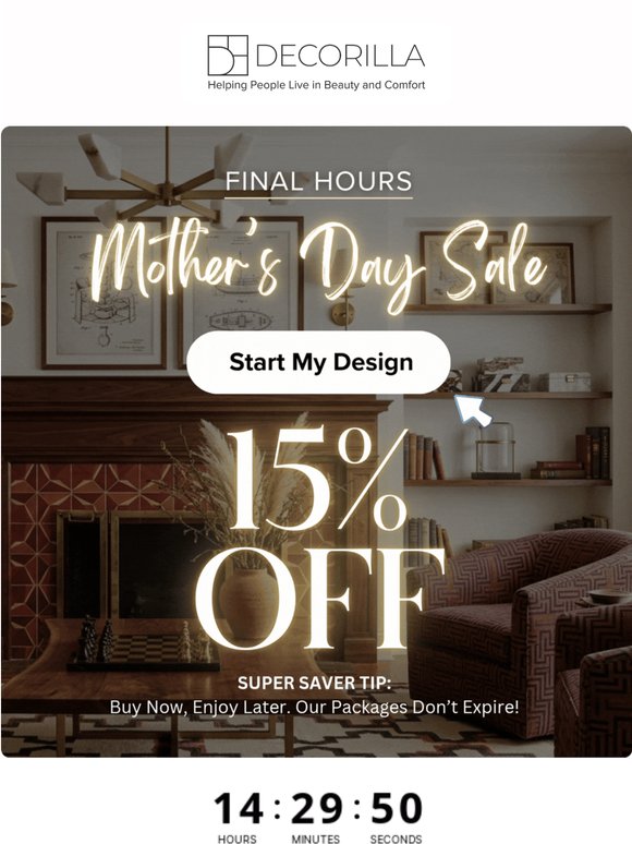 Ends Tonight: Mother’s Day Design Sale – 15% Off 🌸