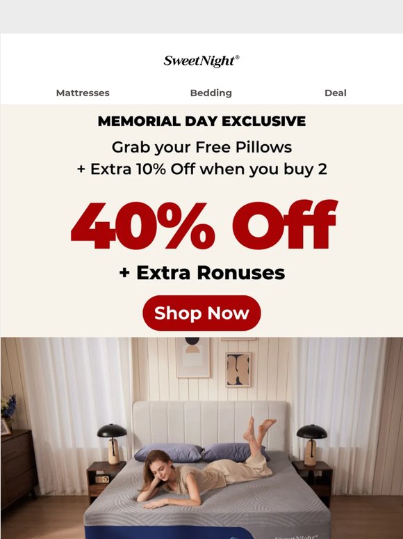 Invest in Better Summer Sleep: Up to 40% Off + Extra 10% Off When You Buy 2