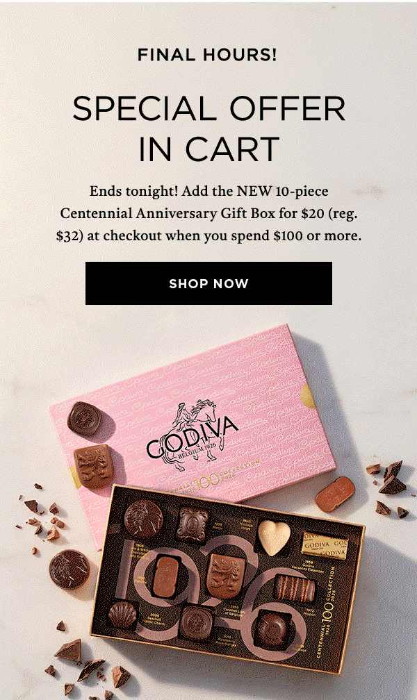 FINAL HOURS! SPECIAL OFFER IN CART ENDS TONIGHT THE NEW 10-PIECE CENTENNIAL ANNIVERSARY GIFT BOX FOR $20 WHEN YOU SPEND $100+ SHOP NOW>
