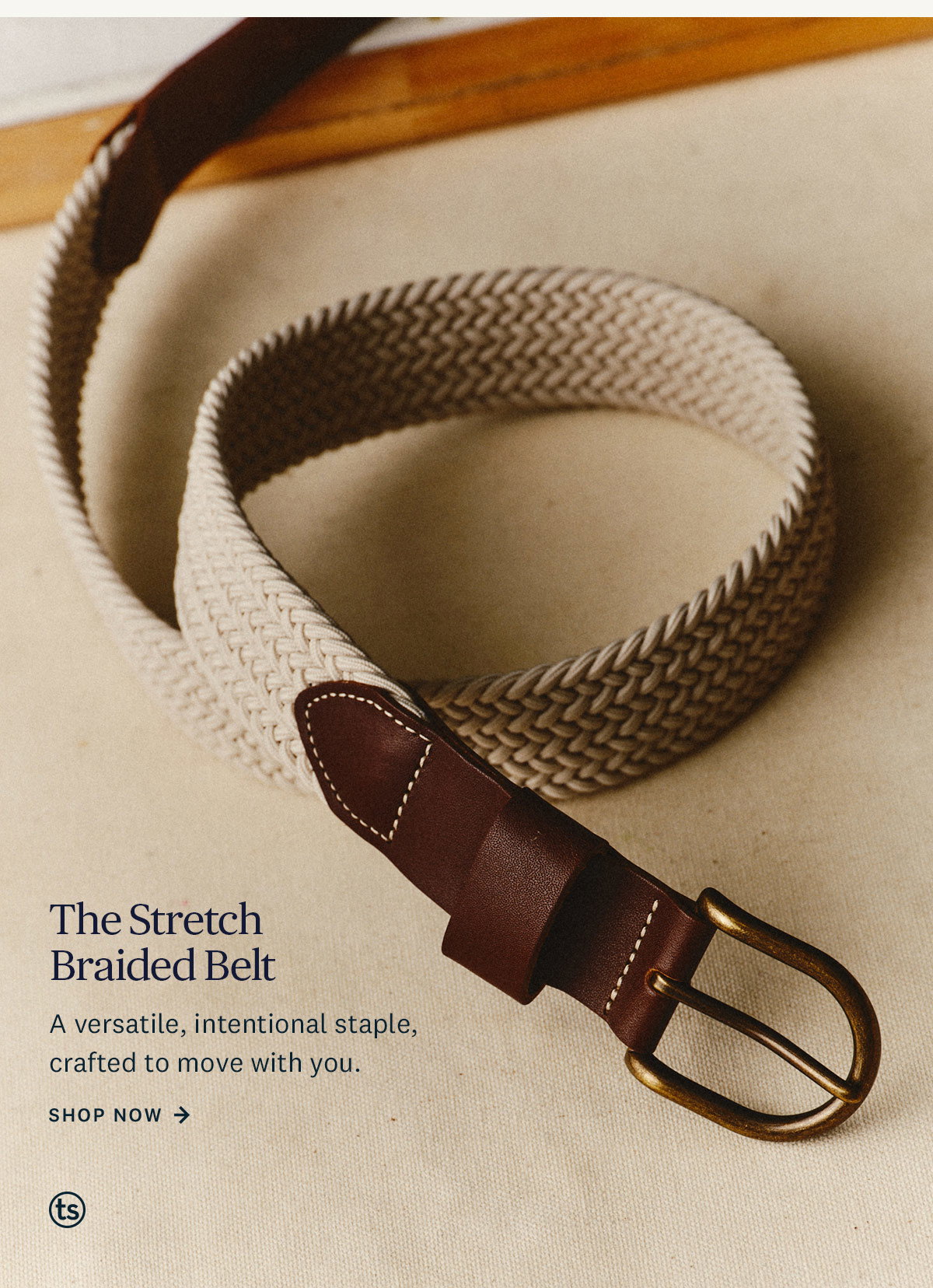 The Stretch Braided Belt in Natural. A versatile, intentional staple crafted to move with you. Shop Now. 