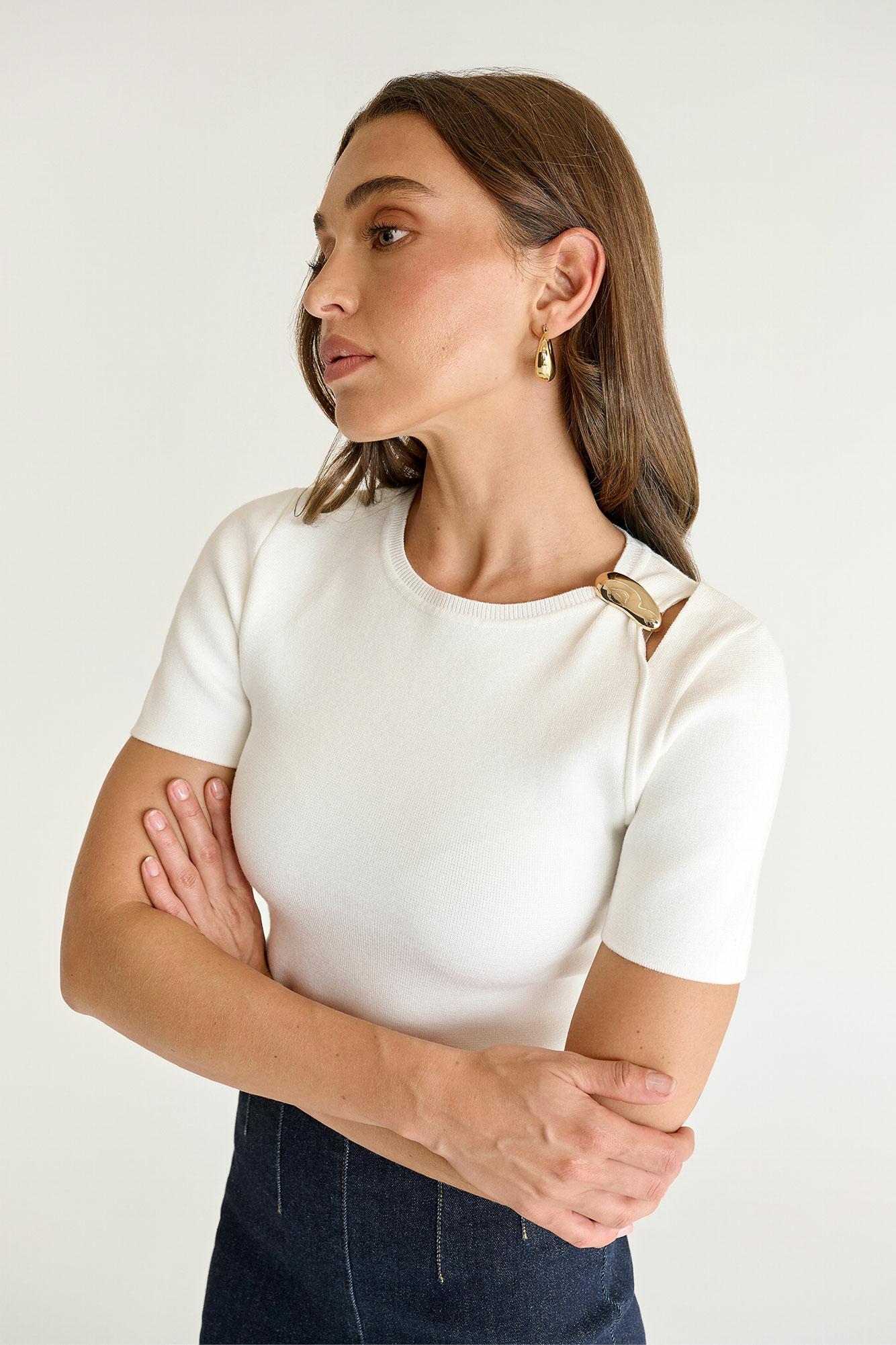 Image of Haisley Knit Top - IVORY, S