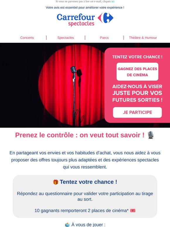 Vite, tentez votre chance pour le tirage au sort ! 🎟️