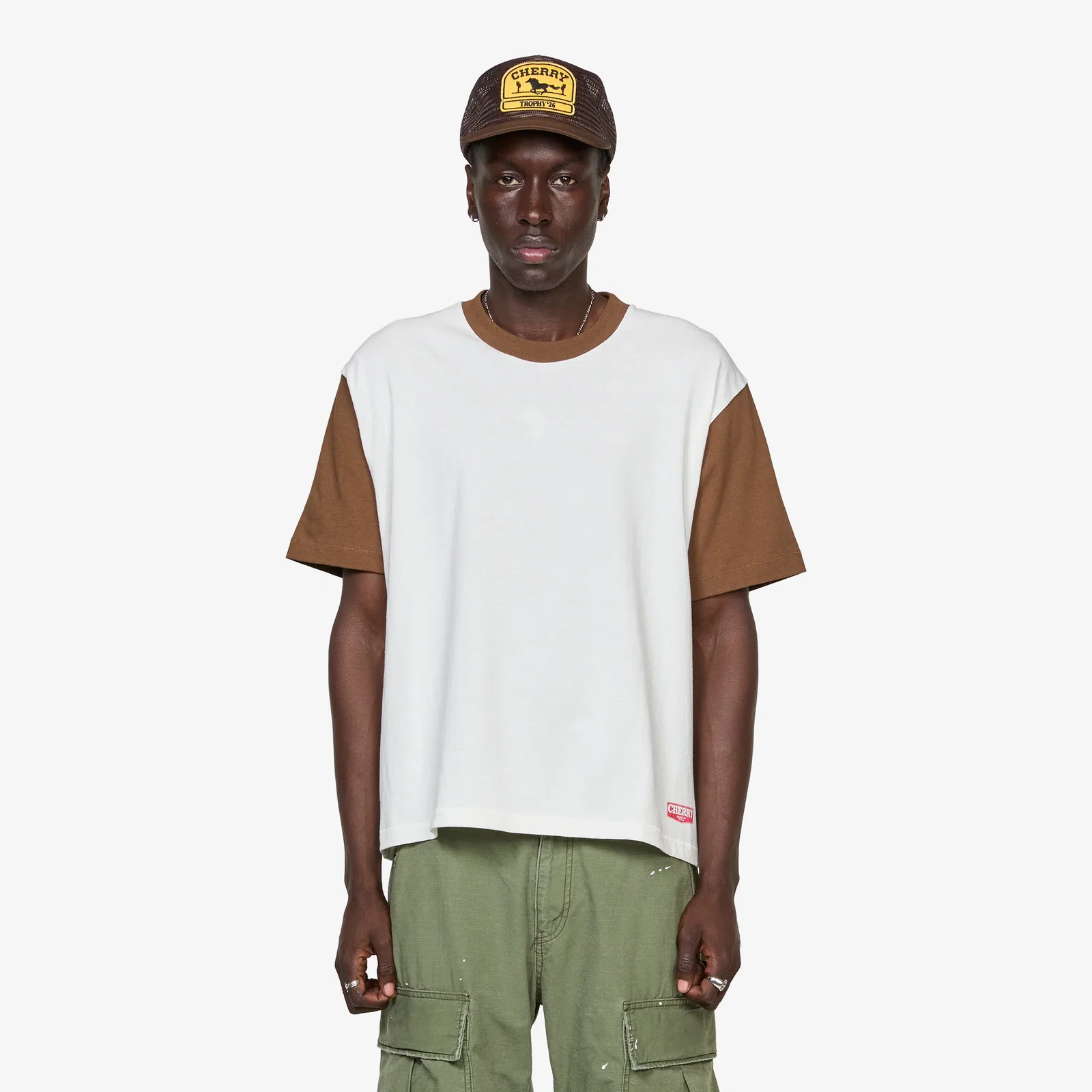 Image of Safari Boxy Ringer T-Shirt Chocolate
