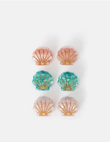 6-Pack Mini Shell Claw Clips