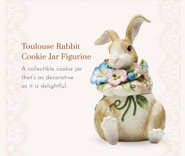 Toulouse Rabbit Cookie Jar Figurine