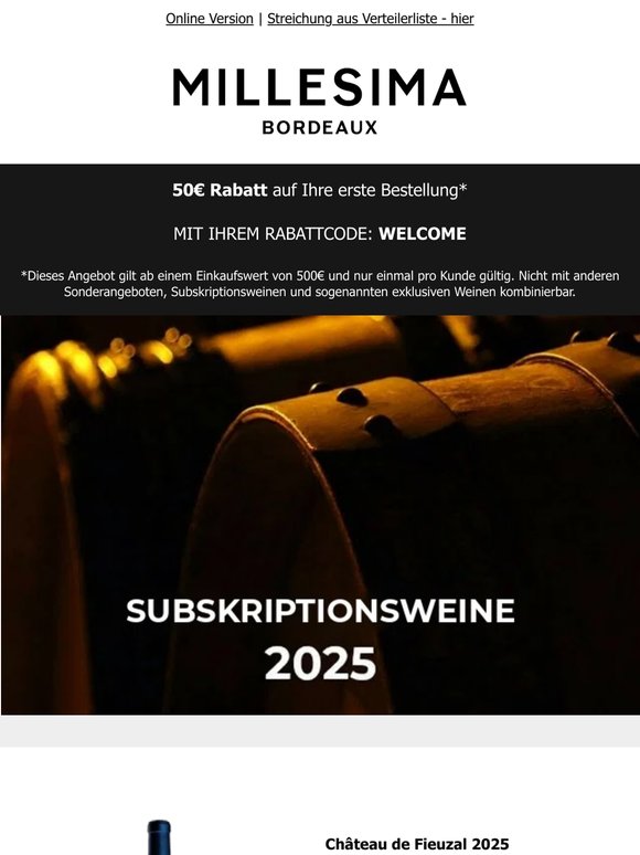 Bordeaux Subskription 2025: Neuerscheinungen des Tages