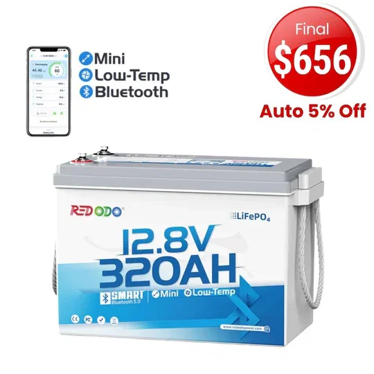 🔥【Final $656】 Redodo 12V 320Ah Mini Bluetooth Lithium Battery | Best for Boondocking, Long Road Trip, Desert Trip, Home Backup