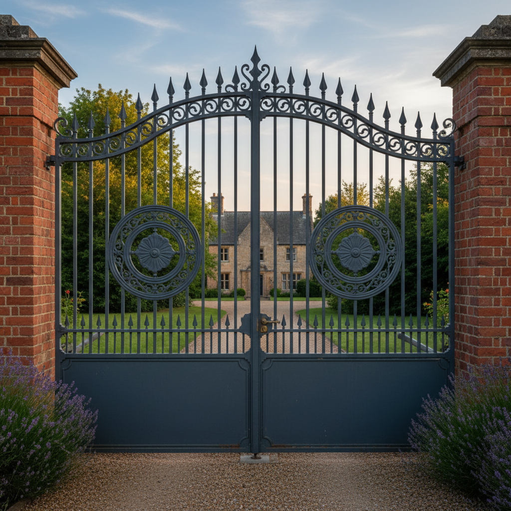 gray metal gates