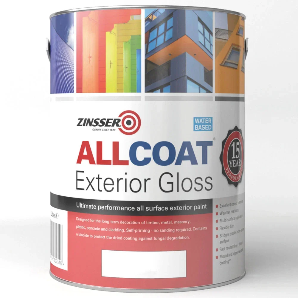 Image of Zinsser Allcoat Exterior Water Based Gloss Tinted Colour Match