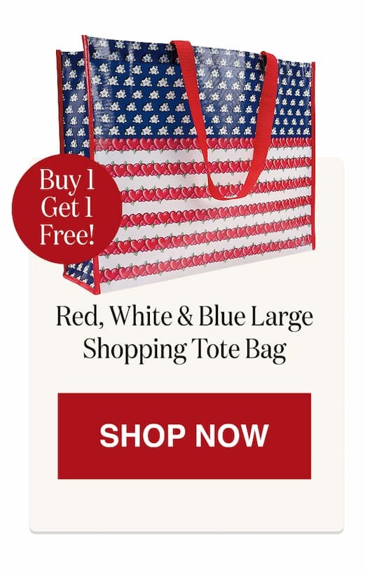 Red, White & Blue Large Shopping Tote Bag - BOGO [Click here to Shop Now]
