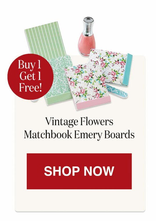 Vintage Flowers Matchbook Emery Boards - BOGO [Click here to Shop Now]